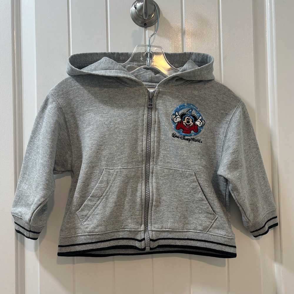 Vintage Walt Disney World Embroidered Mickey Mouse Sweatshirt Size 3T Gray